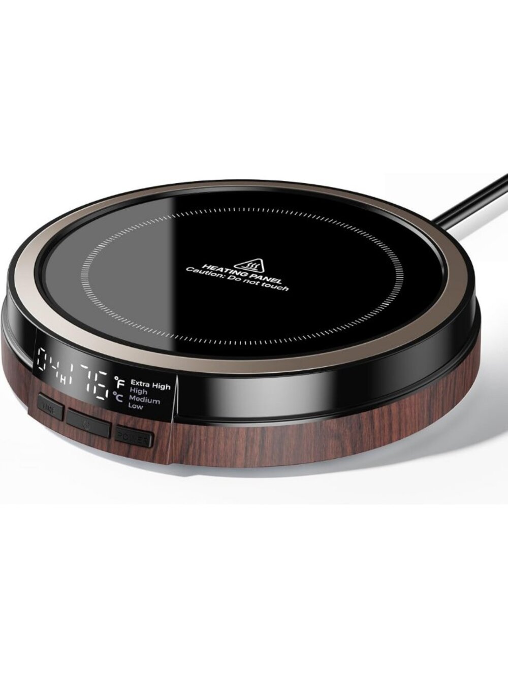 50W Coffee Mug Warmer with Smart Display, 4 Temp Settings & 12H Timer - Auto